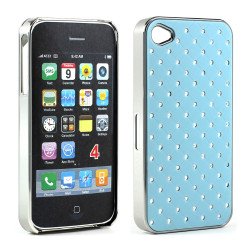 iPhone 4 4S  Star Diamond Chrome Case (Sky Blue)